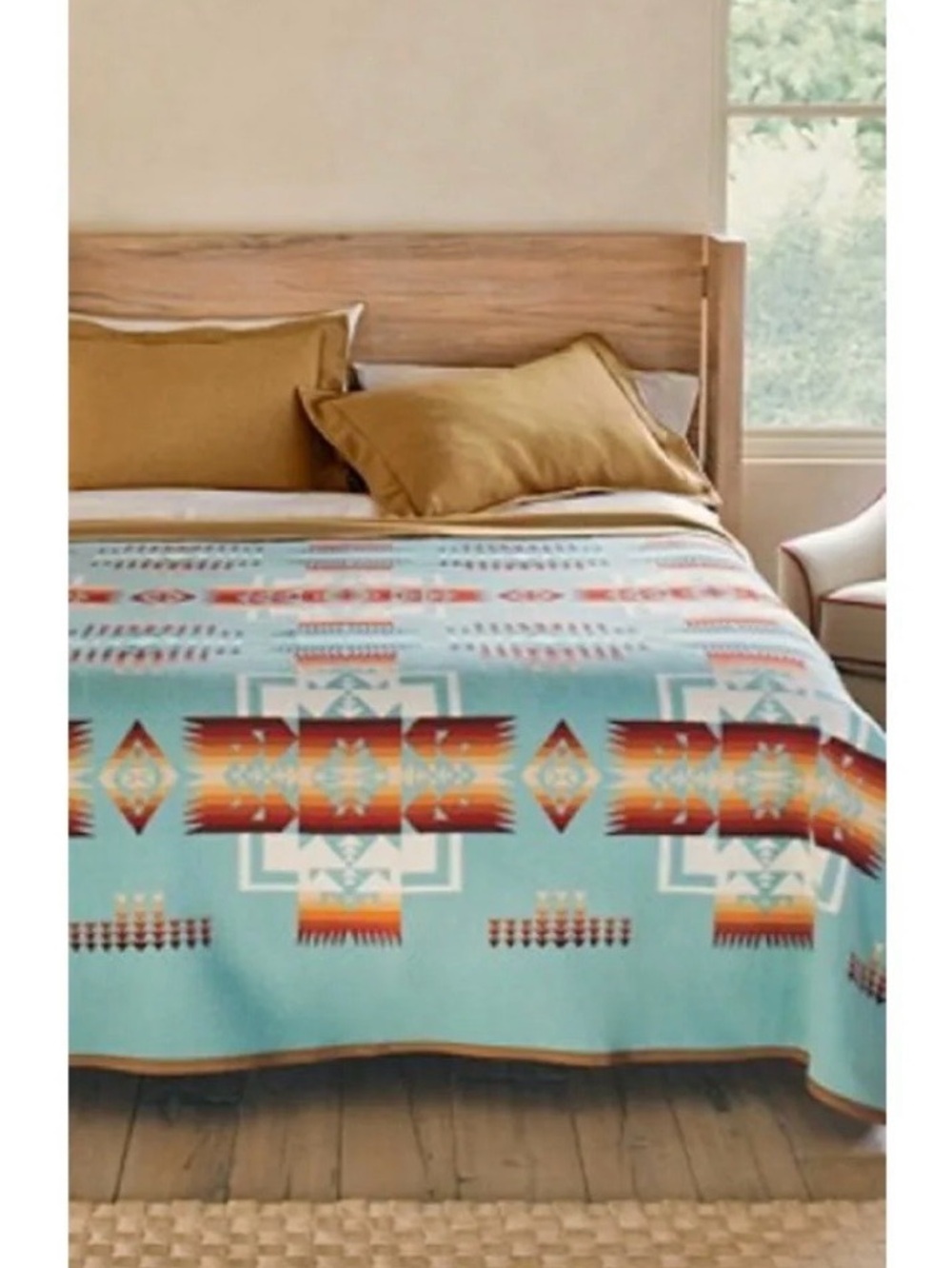 Pendleton Chief Joseph Aqua king Blanket 108" x 90